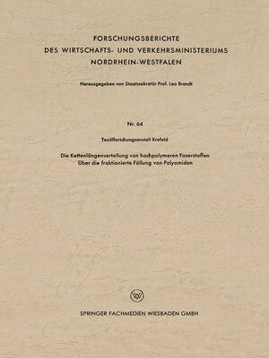 cover image of Die Kettenlängenverteilung von hochpolymeren Faserstoffen